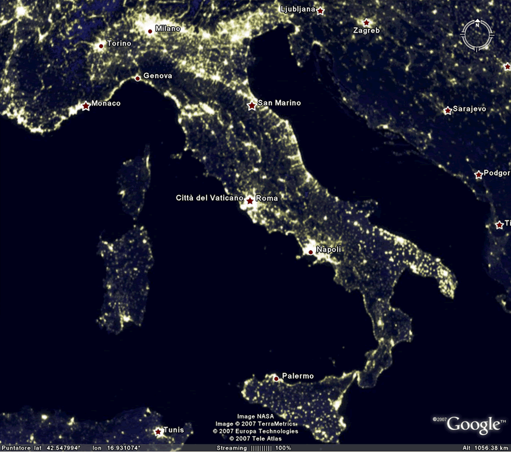 Спутник карта италии